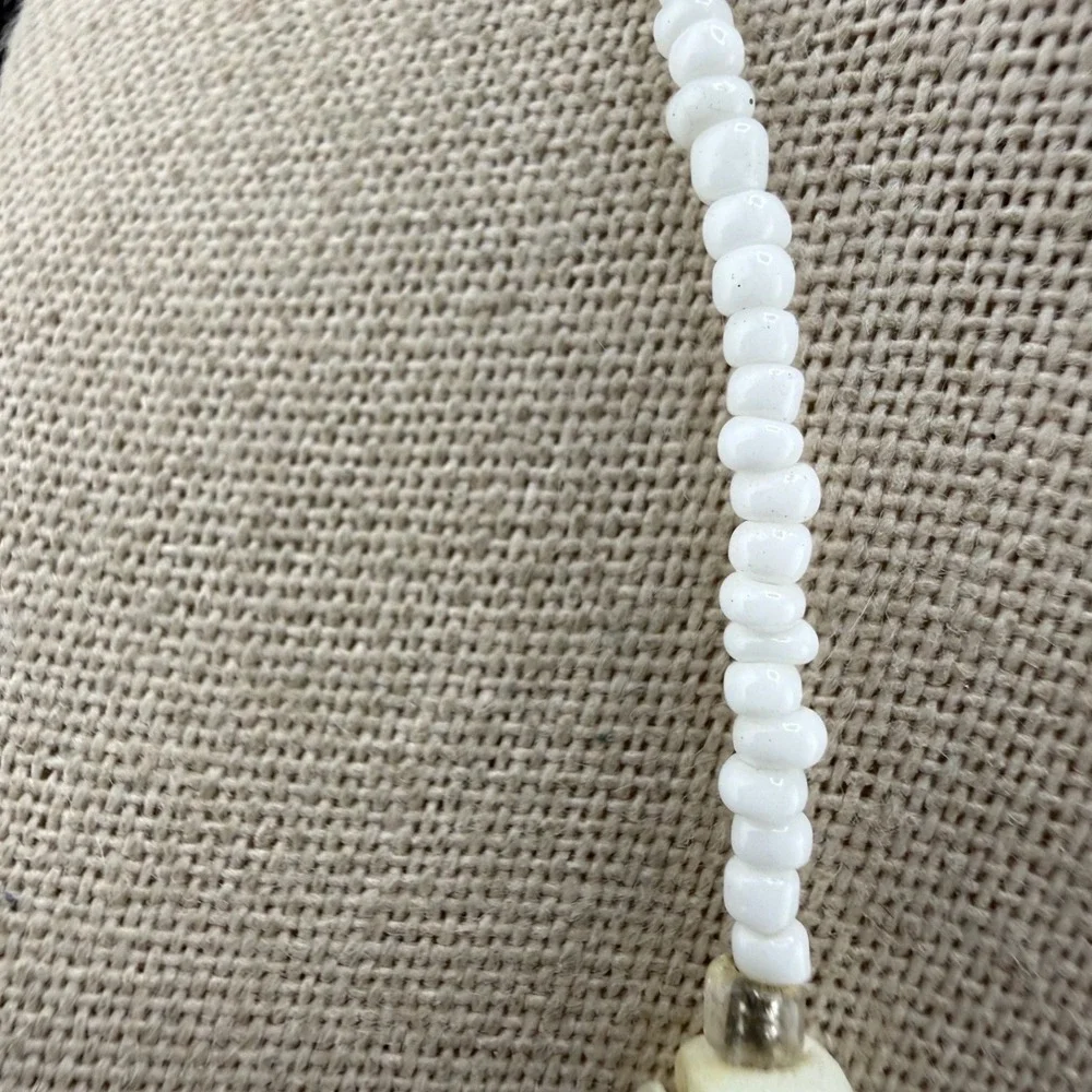 Vintage Heishi Fetish Necklace Beaded Carved Shell Fish‎ 16